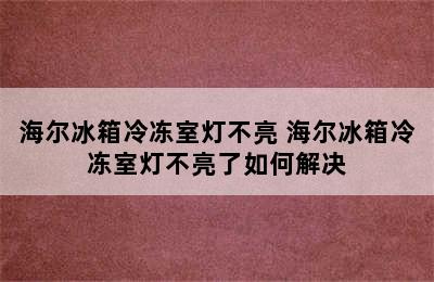 海尔冰箱冷冻室灯不亮 海尔冰箱冷冻室灯不亮了如何解决